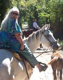Caryl on her quarter horse mare, Bliss