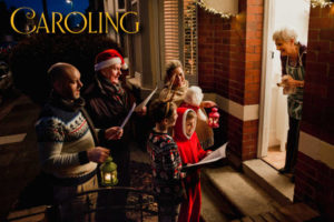 Family caroling during the Christmas season