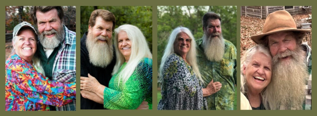 A collage of photographs of Ron and Caryl McAdoo growing old together and more in love each day after fifty-six years of marriage.
